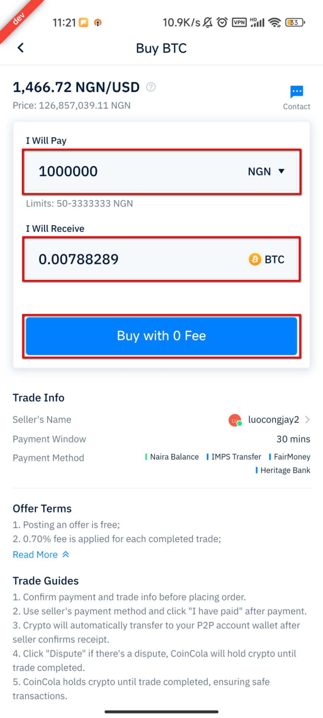 How to Use Naira Balance for P2P Trading – CoinCola Support